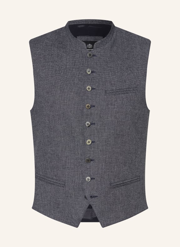 Hammerschmid Gilet traditionnel DAVID coupe ajustée BLEU FONCÉ / NOIR