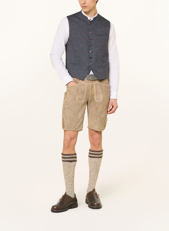 Hammerschmid Vestă tradițională DAVID Slim Fit ALBASTRU ÎNCHIS / NEGRU