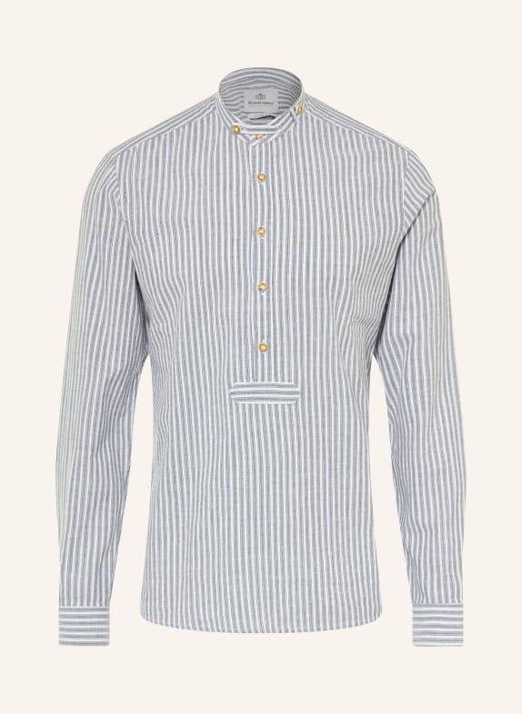 Hammerschmid Trachtemhemd Slim Fit mit Stehkragen DUNKELBLAU / WEISS