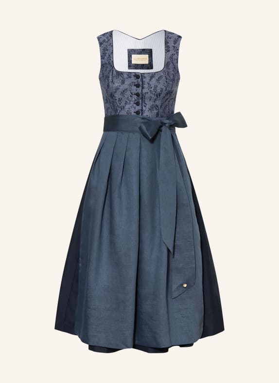 AlpenHERZ FREDERIKA Dirndl with Linen DARK BLUE / BLUE