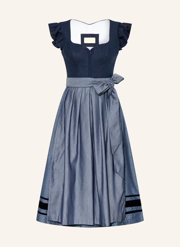 AlpenHERZ Lniana sukienka MARIE NIEBIESKI / GRANATOWY