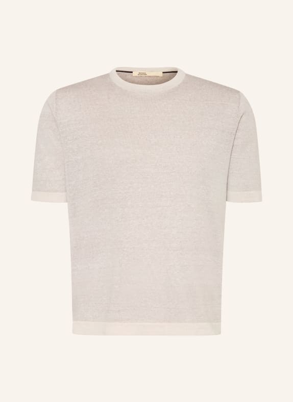MAURIZIO  BALDASSARI Strickshirt mit Leinen HELLGRAU / CREME