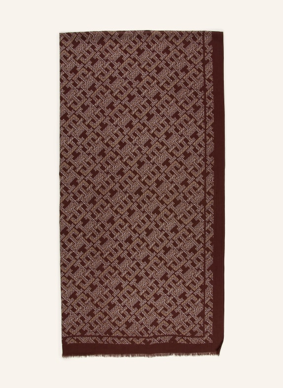 TOMMY HILFIGER Schal DUNKELBRAUN / COGNAC / HELLBRAUN