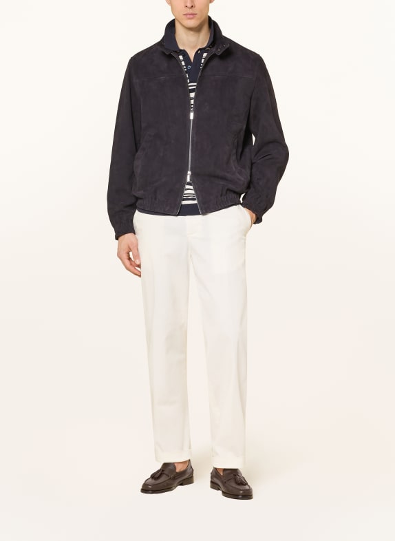TOMMY HILFIGER Lederen jas DONKERBLAUW