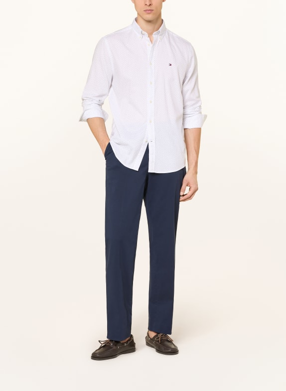 TOMMY HILFIGER Overhemd Regular Fit WIT / DONKERBLAUW