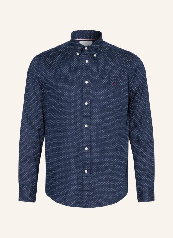 TOMMY HILFIGER Chemise coupe classique BLEU FONCÉ / BLANC