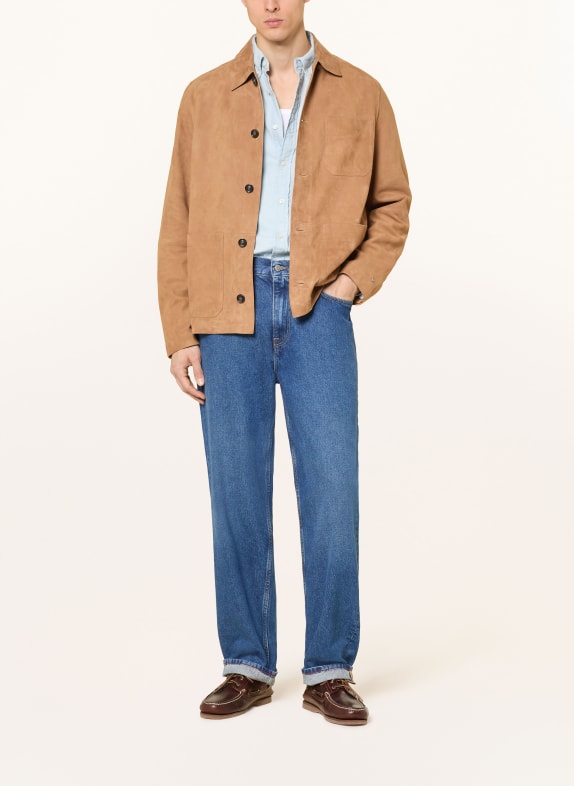 TOMMY HILFIGER Skórzana kurtka BRĄZOWY
