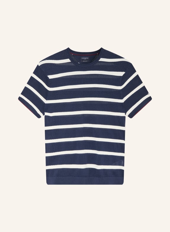 TOMMY HILFIGER Gebreid shirt DONKERBLAUW / WIT