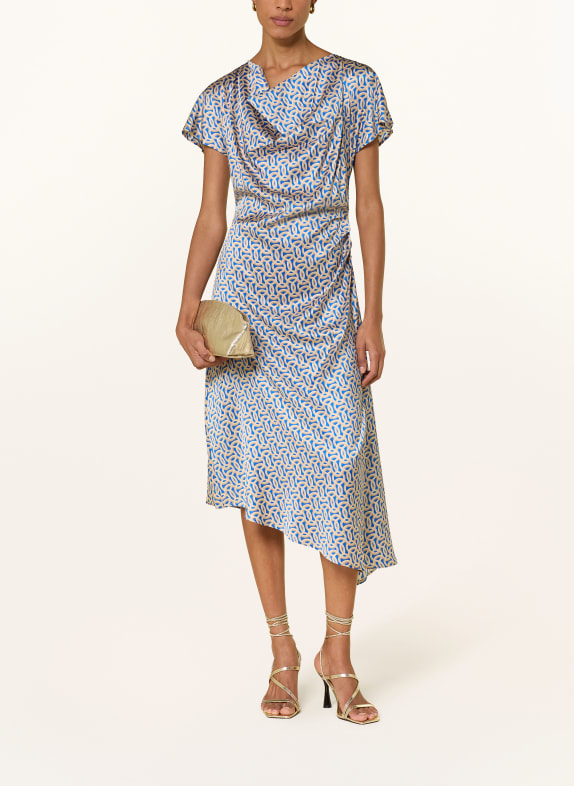 dea kudibal Zijden jurk JACINTADEA BLAUW / CAMEL / BEIGE