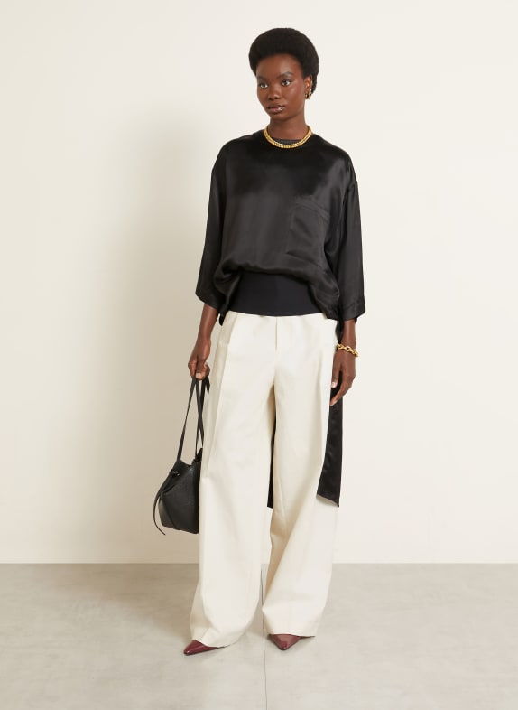 DARKPARK Satijnen blouse TARA met 3/4-mouwen ZWART