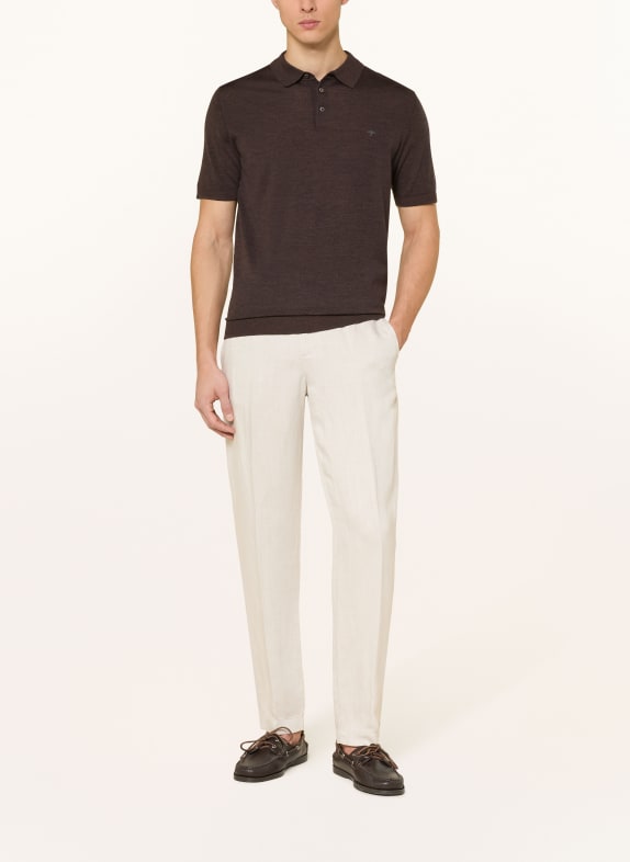 FYNCH-HATTON Gebreid poloshirt MARRON FONCÉ