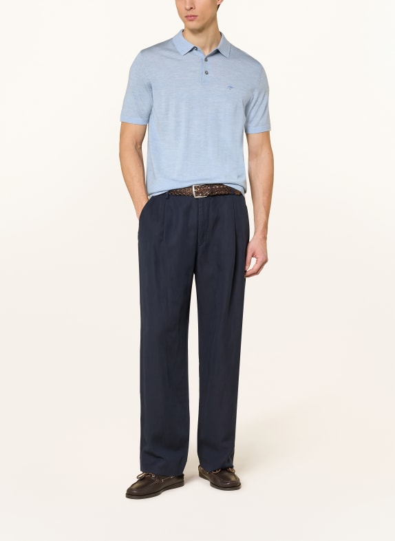 FYNCH-HATTON Gebreid poloshirt LICHTBLAUW