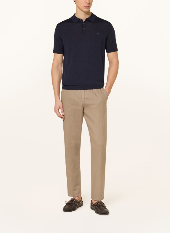 FYNCH-HATTON Gebreid poloshirt DONKERBLAUW