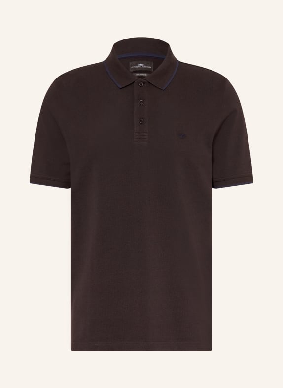 FYNCH-HATTON Picqué-Poloshirt Regular Fit DUNKELBRAUN / DUNKELBLAU