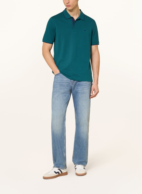 FYNCH-HATTON Picqué-poloshirt met normale pasvorm PETROL / DONKERBLAUW