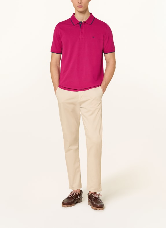 FYNCH-HATTON Picqué-poloshirt met normale pasvorm FUCHSIA / DONKERBLAUW