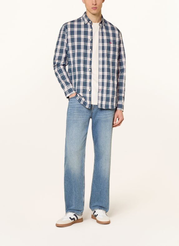 FYNCH-HATTON Overhemd Comfort Fit CRÈME / GROEN / DONKERBLAUW