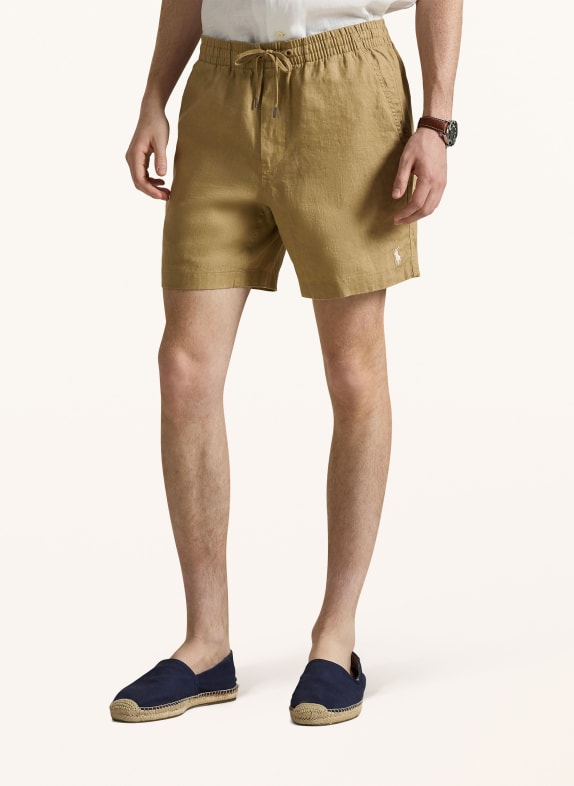 POLO RALPH LAUREN Linen shorts CAMEL