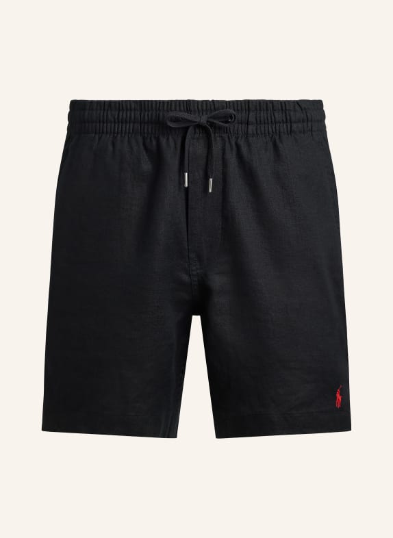 POLO RALPH LAUREN Leinenshorts SCHWARZ