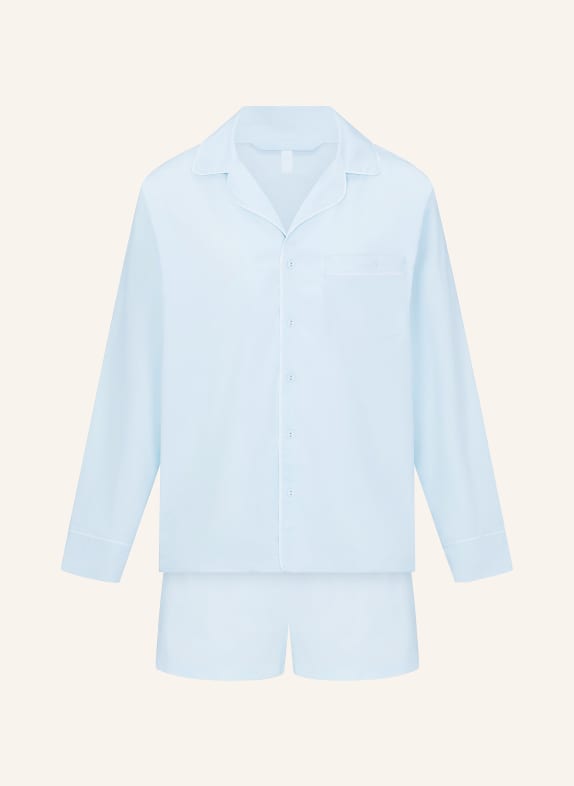 SKIMS Shorty-Schlafanzug COTTON POPLIN SLEEP BABY BLUE CONTRAST