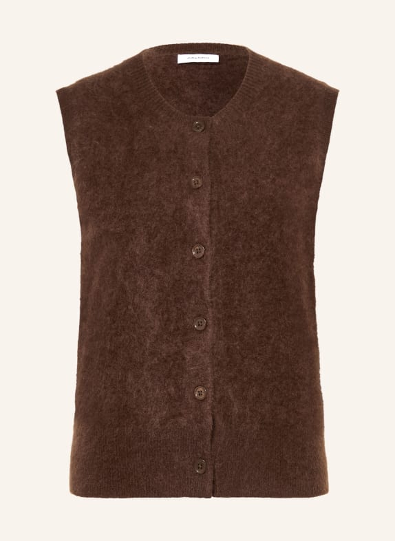 darling harbour Gebreid vest van kasjmier DARK BROWN