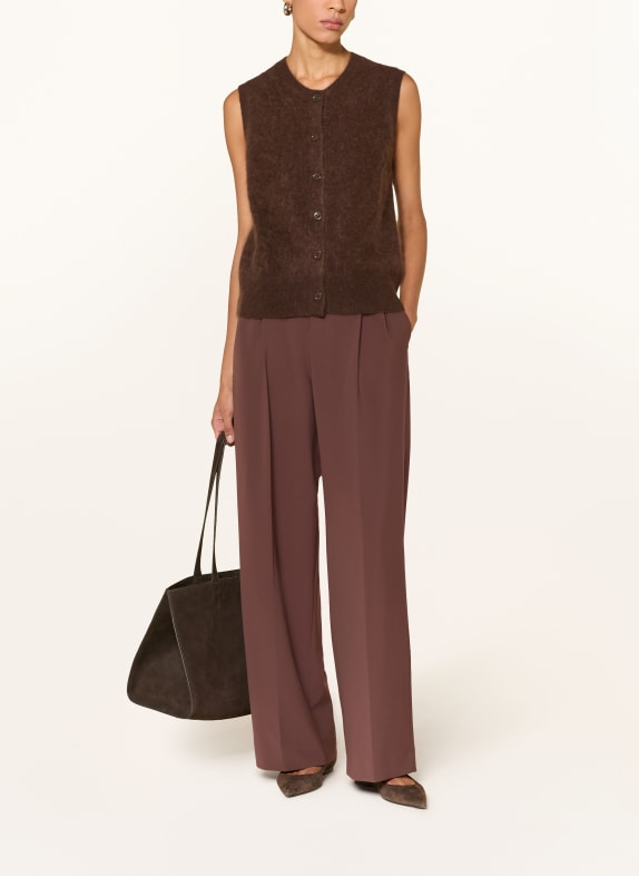 darling harbour Strickweste aus Cashmere DARK BROWN