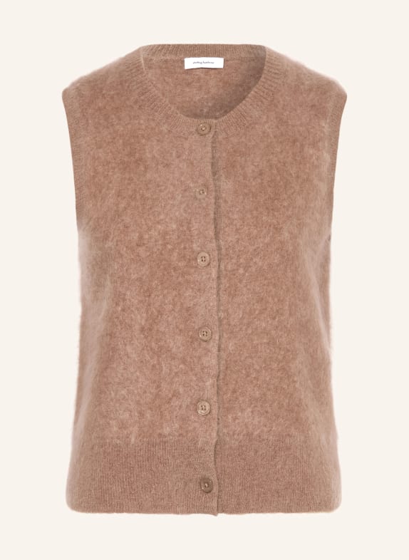 darling harbour Gebreid vest van kasjmier DARK CAMEL