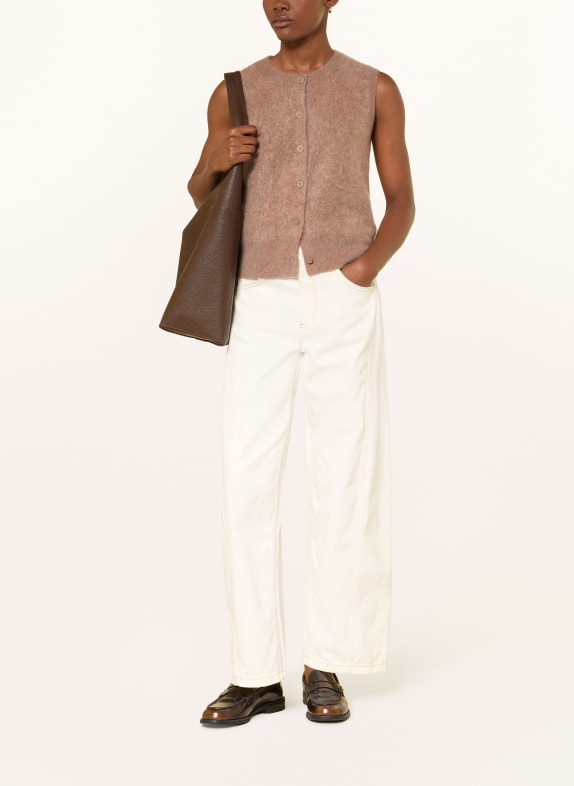 darling harbour Strickweste aus Cashmere DARK CAMEL