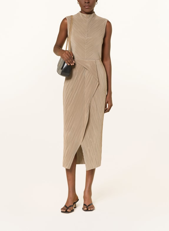 Calvin Klein Plissérok met wikkellook TAUPE