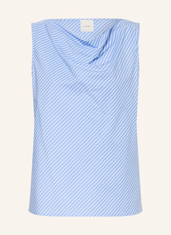 Calvin Klein blůza TMAVĚ MODRÁ / BÍLÁ