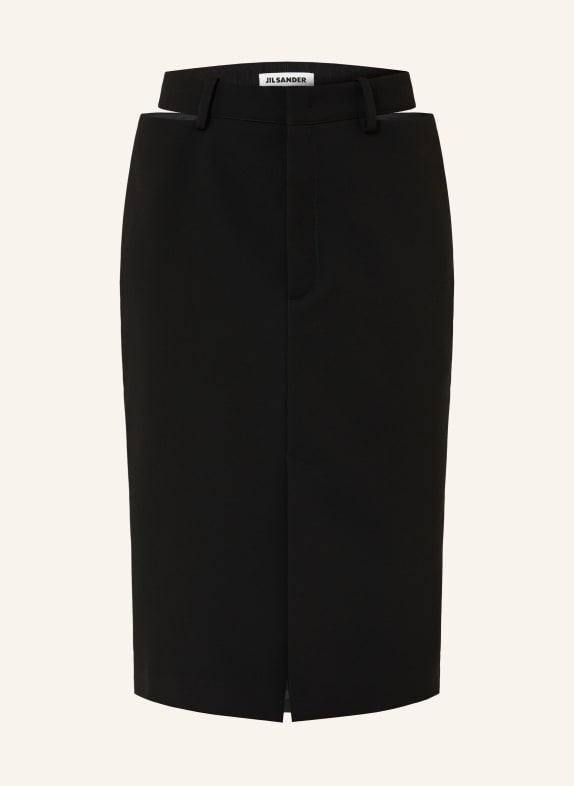 JIL SANDER Skirt with cutouts BLACK