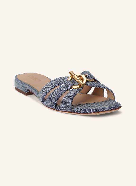 LAUREN RALPH LAUREN Pantoletten BLAU / GOLD