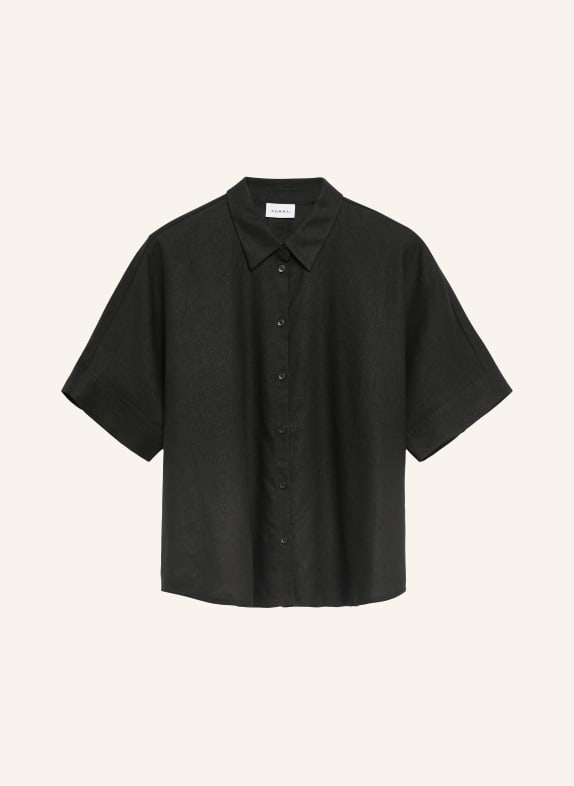 comma Hemdbluse mit Leinen SCHWARZ