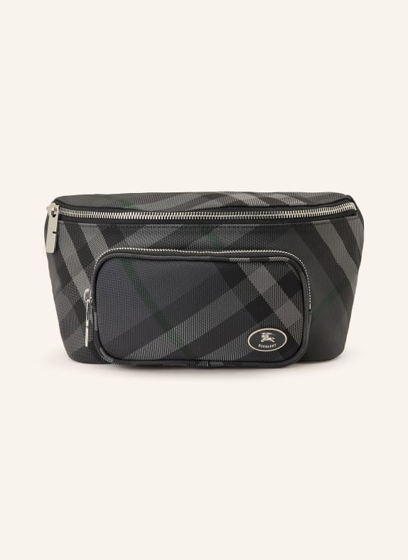 BURBERRY ML GRID BELT BAG S21 BLACK / DARK GRAY / GRAY