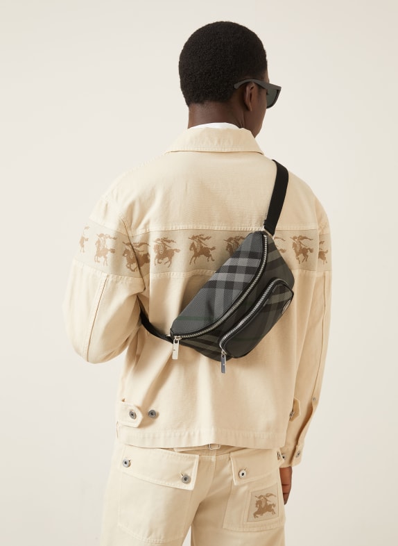 BURBERRY Heuptas ML GRID BELT BAG S21 ZWART / DONKERGRIJS / GRIJS