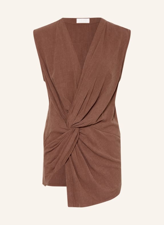 LEZU Top NAO met wikkellook BRUIN