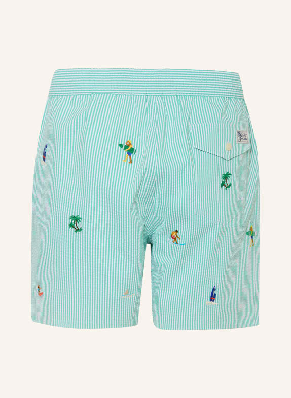 POLO RALPH LAUREN szorty kąpielowe JASNOZIELONY / CZERWONY / BIAŁY