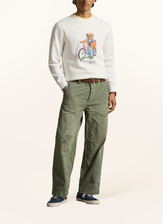 POLO RALPH LAUREN Sweatshirt WEISS / BRAUN / ROT