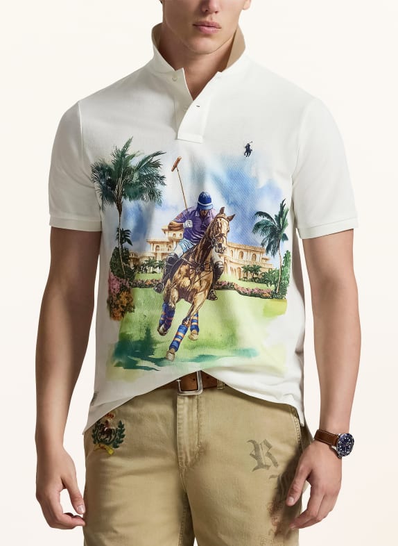 POLO RALPH LAUREN Piqué-Poloshirt Classic Fit WEISS / BRAUN / GRÜN