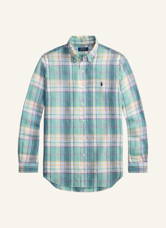 POLO RALPH LAUREN Chemise en lin Custom Fit VERT CLAIR / ROSÉ / VERT