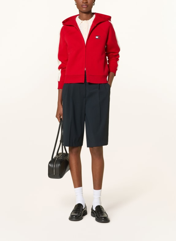 TOMMY JEANS Sweatjack ROOD / WIT
