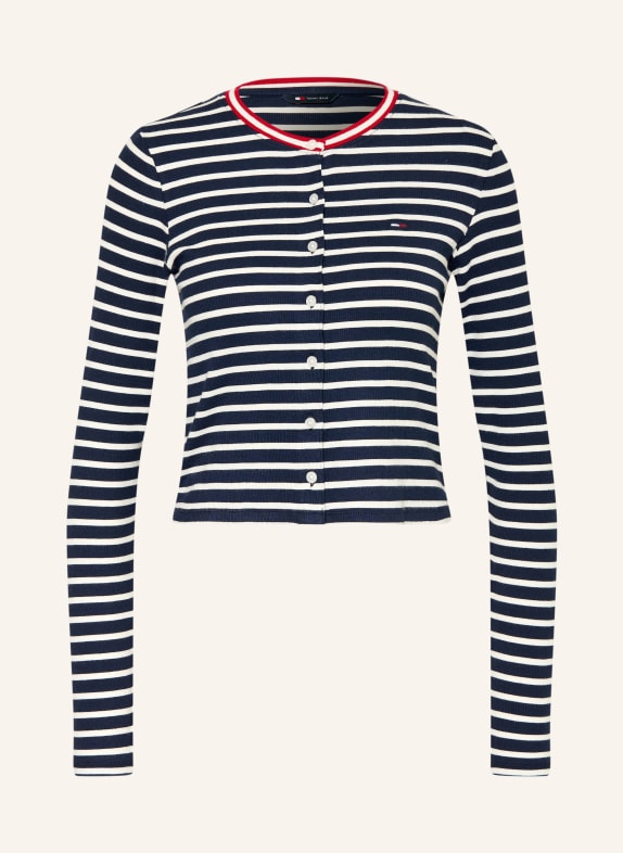 TOMMY JEANS Jersey jacket DARK BLUE / RED / WHITE