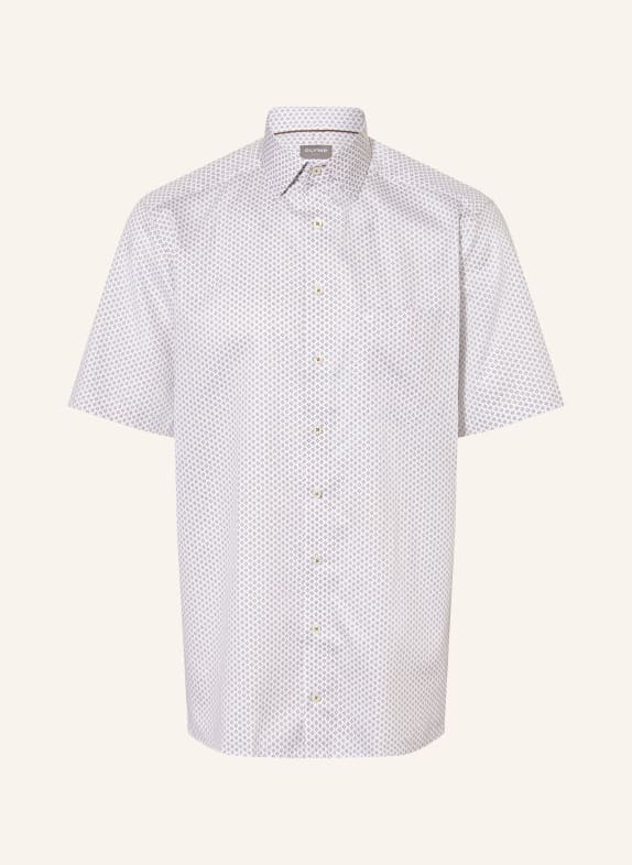 OLYMP Kurzarm-Hemd Luxor comfort fit BEIGE / DUNKELBLAU / WEISS