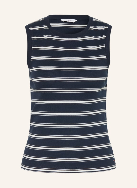 TOMMY HILFIGER Top MØRKEBLÅ / HVID