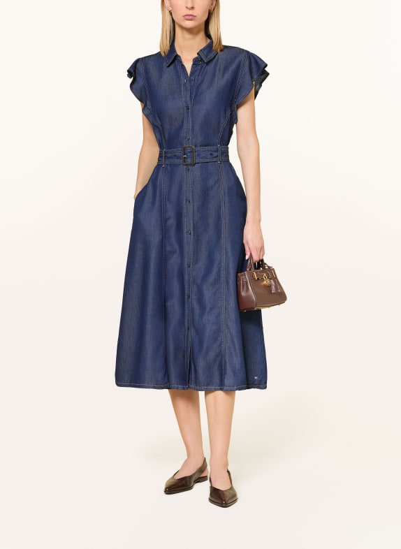 TOMMY HILFIGER Hemdblusenkleid in Jeansoptik DUNKELBLAU