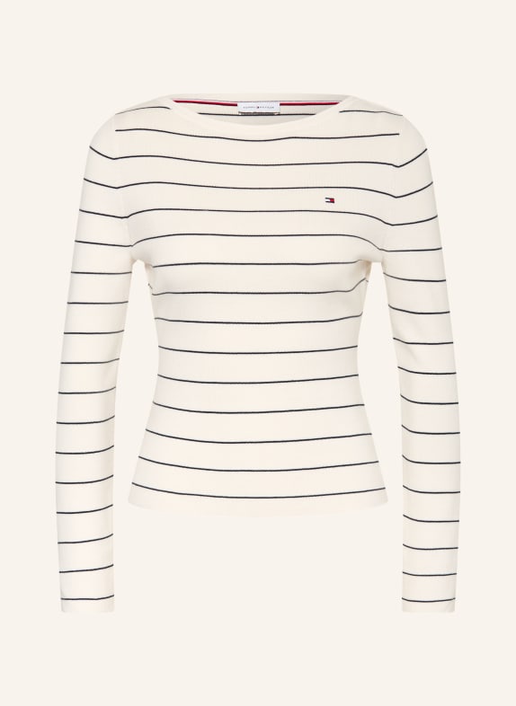 TOMMY HILFIGER Longsleeve WEISS / DUNKELBLAU