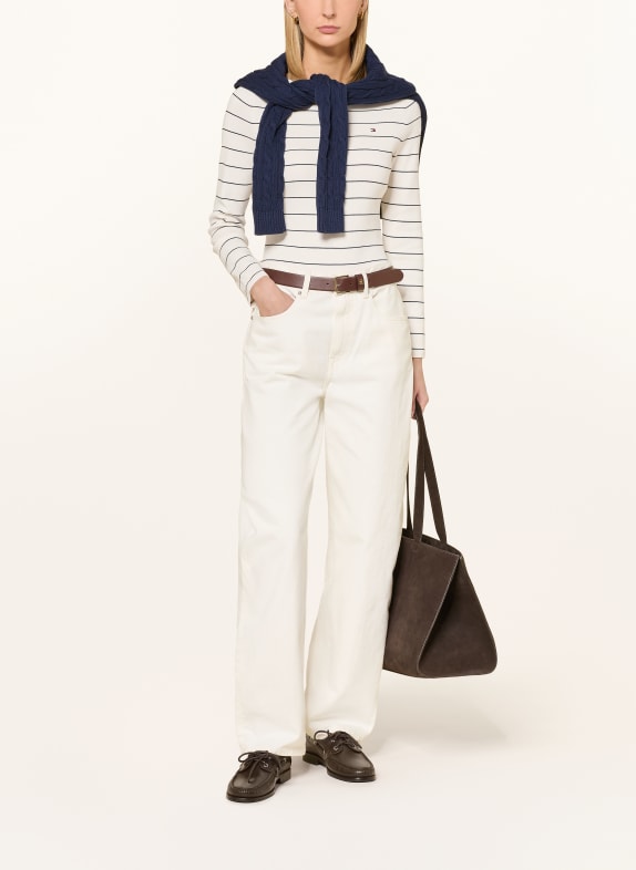 TOMMY HILFIGER T-shirt met lange mouwen WIT / DONKERBLAUW