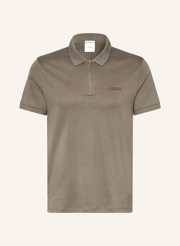 Calvin Klein Jerseyové polo tričko Slim Fit KHAKI