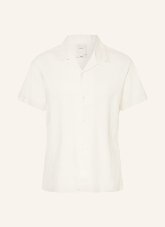 Calvin Klein Košile s krátkým rukávem Classic Fit s lněným vzorem KRÉMOVÁ