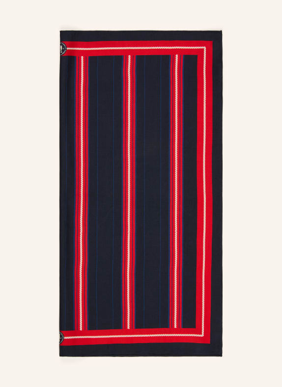 TOMMY HILFIGER Silk scarf DARK BLUE / RED / WHITE